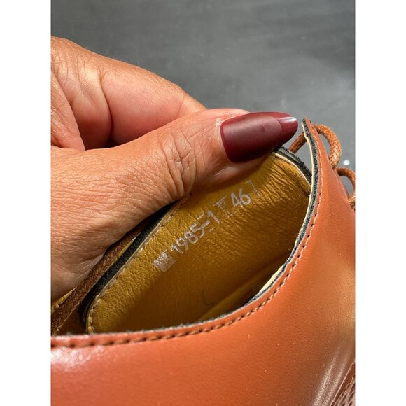 Mens Gatsby Casual Lace-Up Perforated Faux Leather Sneakers Rust Brown Size 11 - Picture 6 of 8